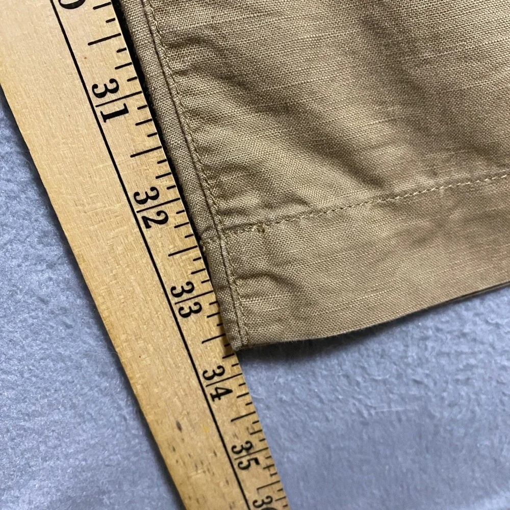 Banana Republic Linen Blend Pants Mens 33x34 Tan Chino Beach Casual